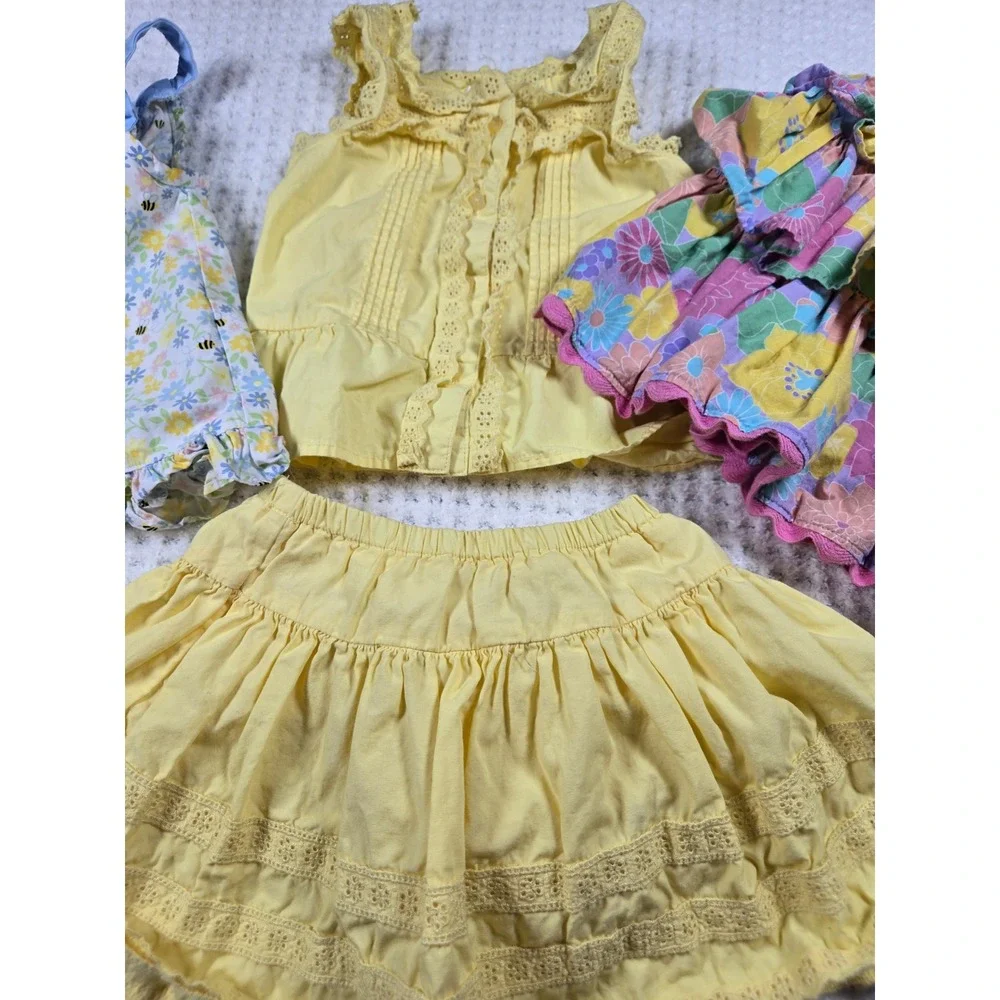 Baby Girl Summer Clothes Bundle Lot 24M‎ 2T Floral Lace Bee Set Baby girl